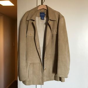 Camel suede leather jacket
